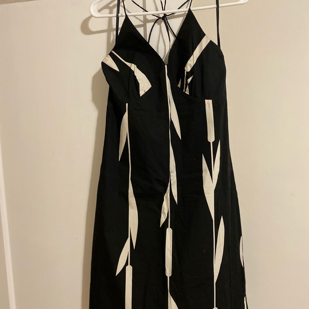 Kenneth Cole Black and Cream Strapless Dress